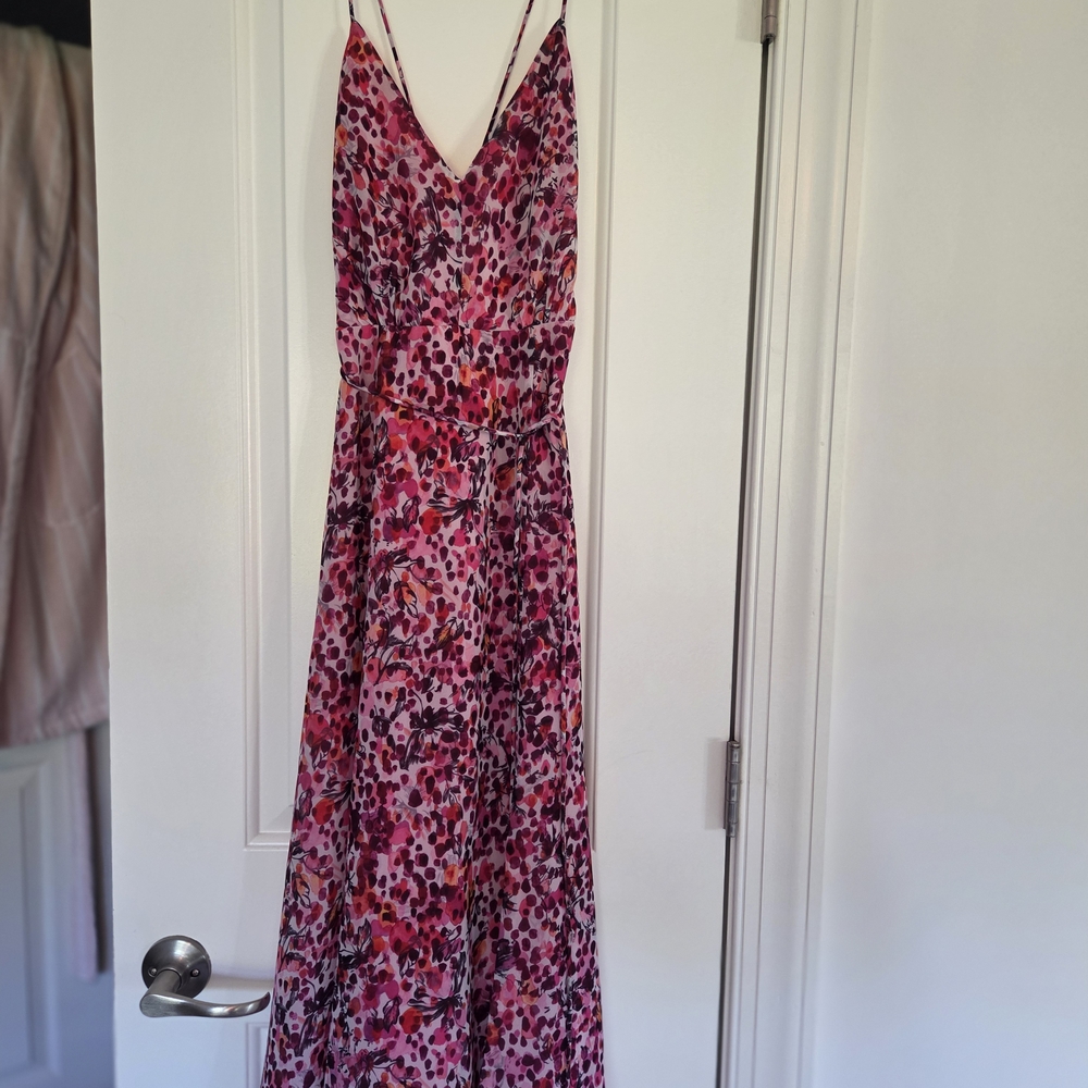 Elegant Reiss Pink Pippa Floral Midi Dress